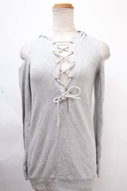 画像1: NieR Clothing / 肩出しレースアップトップス F グレー Y-24-11-18-147-PU-TO-SZ-ZY