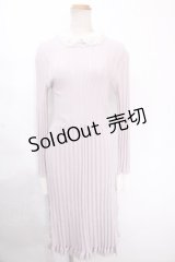 axes femme POETIQUE / 付け襟ニットワンピース  ラベンダー Y-24-11-21-126-AX-OP-SZ-ZI