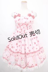 Angelic Pretty / Strawberry Parlourシャーリングジャンパースカート  ピンク Y-24-11-25-086-AP-OP-SZ-ZY