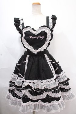 画像1: Angelic Pretty / Heart胸あて付スカート(無地)  黒 Y-24-11-25-096-AP-SK-SZ-ZY