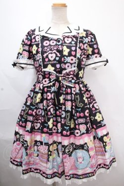 画像1: Angelic Pretty / Toy's Donut Dinerワンピース  クロ Y-24-11-25-102-AP-OP-SZ-ZY