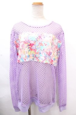 画像1: 6％DOKIDOKI / Mesh Top/Connect to the Second Summer of Love  ラベンダー Y-24-11-30-038-LO-TO-SZ-ZY