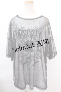 REFLEM / シアーメッシュ半袖Tシャツ+スカルプリントタンクトップ2Pセット F ブラック×ホワイト Y-24-11-30-041-PU-TS-SZ-ZY