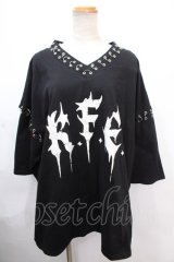 REFLEM / リングピアスVネックTシャツ F ブラック Y-24-11-30-043-PU-TS-SZ-ZS