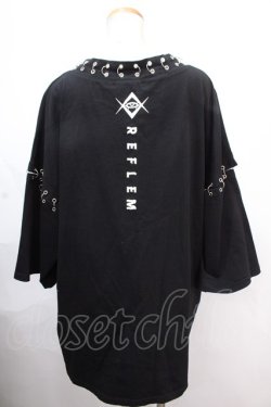 画像2: REFLEM / リングピアスVネックTシャツ F ブラック Y-24-11-30-043-PU-TS-SZ-ZS