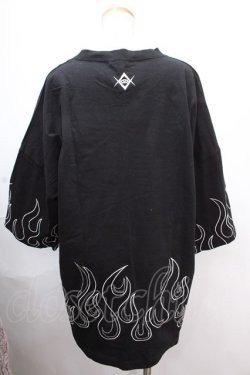 画像2: REFLEM / ファイヤーパターンTシャツ F ブラック×シルバーストーン Y-24-11-30-046-PU-TO-SZ-ZY