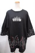 REFLEM / ファイヤーパターンTシャツ F ブラック×レッドストーン Y-24-11-30-047-PU-TO-SZ-ZY