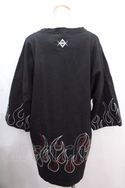 画像2: REFLEM / ファイヤーパターンTシャツ F ブラック×レッドストーン Y-24-11-30-047-PU-TO-SZ-ZY