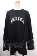 REFLEM / 薔薇プリントL/S Tee/ロングスリーブカットソー F ブラック Y-24-11-30-051-PU-TO-SZ-ZY