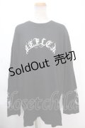 REFLEM / 薔薇プリントL/S Tee/ロングスリーブカットソー F ブラック Y-24-11-30-051-PU-TO-SZ-ZS