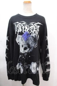 TRAVAS TOKYO / Metal bear L/S Tee/メタルクマロングTシャツカットソー F ブラック Y-24-11-30-055-PU-TO-SZ-ZS