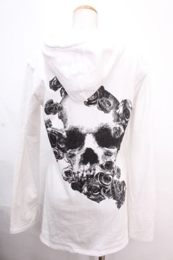 画像2: CIVARIZE / バックローズスカルZIPパーカー 44 ホワイト Y-24-11-30-060-GO-TO-SZ-ZY