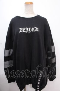 REFLEM / 袖シースルーPO/プルオーバー スウェットシャツ トレーナー F ブラック Y-24-11-30-061-PU-TO-SZ-ZY