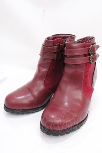 axes femme / ベルトサイドゴアブーツ M ワイン Y-24-12-05-050-AX-SH-SZ-ZY