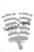 MILK / ボーダー手袋  黒×シルバー Y-24-12-05-025-ML-ZA-SZ-ZY