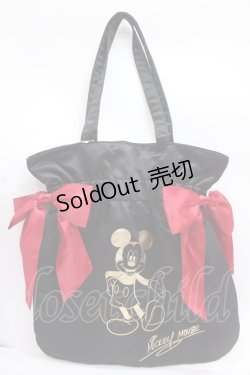 画像1: Maison de FLEUR / Mickey　Mouseトートバック  黒 Y-24-12-05-036-LO-BG-SZ-ZY