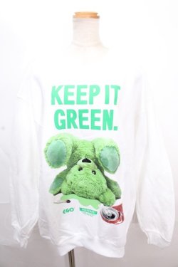 画像1: MILKBOY / GREEN BEAR スウェット L ホワイト Y-24-12-12-052-MB-TO-SZ-ZY