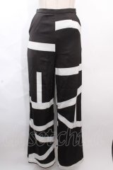 Melt the lady / large logo pants S ブラック×ホワイト Y-24-12-12-140-PU-PA-SZ-ZY