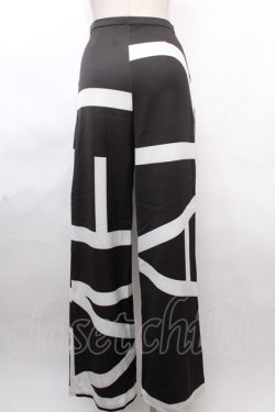 画像2: Melt the lady / large logo pants S ブラック×ホワイト Y-24-12-12-140-PU-PA-SZ-ZY