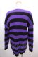 画像2: NieR Clothing / UNISEX STRIPE DAMAGE SWEATER F 黒×紫 Y-24-12-12-048-PU-TO-SZ-ZY (2)