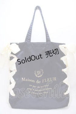 画像1: Maison de FLEUR / ラフォーレ原宿限定レースアップトートバッグ F ネイビー Y-24-12-13-041-LO-BG-SZ-ZY