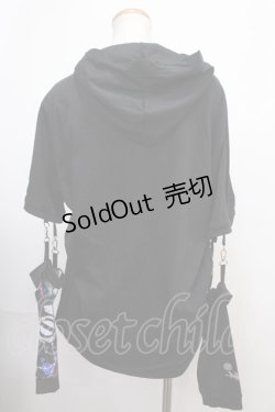 画像2: NieR Clothing / アームカバー付きHOODIE F ブラック Y-24-12-21-071-PU-TO-SZ-ZY