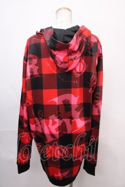 画像2: NieR Clothing / CHECKERED ZIP OUTER HANGING PARKER F レッド Y-24-12-21-074-PU-TO-SZ-ZY