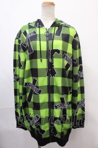 NieR Clothing / クロスpt CHECKERED パーカー F イエローグリーン Y-24-12-21-075-PU-TO-SZ-ZY