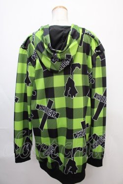 画像2: NieR Clothing / クロスpt CHECKERED パーカー F イエローグリーン Y-24-12-21-075-PU-TO-SZ-ZY