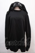 NieR Clothing /ACK HOODIE【うさ耳×指穴付き】 F 黒 Y-24-12-21-081-PU-TO-SZ-ZY