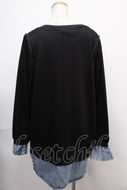 画像2: NieR Clothing / DENIM FAKE LAYERED PULLOVER F 黒 Y-24-12-21-084-PU-TO-SZ-ZY