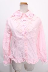 Angelic Pretty / プチリボンパール丸襟ブラウス  ピンク Y-24-12-23-041-AP-BL-SZ-ZY