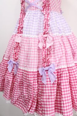 画像4: Angelic Pretty / ギンガム配色肩リボンジャンパースカート  ラベンダー Y-24-12-23-056-AP-OP-SZ-ZY