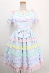 Angelic Pretty / しゃぼん玉ワンピース  サックス Y-24-12-23-067-AP-OP-SZ-ZY