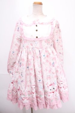 画像1: Angelic Pretty / Kiss me! Catマリーワンピース F ピンク Y-24-12-25-038-AP-OP-SZ-ZY