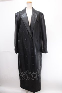 画像1: Melt the lady / leather like trench coat F ブラック Y-24-12-29-050-PU-CO-SZ-ZY