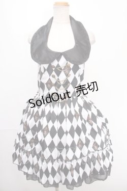 画像1: ATELIER PIERROT / Diamond Circus　 Vest One Piece  白黒 Y-24-12-29-035-EL-OP-SZ-ZY