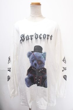 画像1: Amilige / Hard core Bear 袖プリントロングT  白 Y-25-01-01-111-PU-TO-SZ-ZY