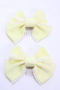 Angelic Pretty / Candyレースグログランリボンコーム  イエロー Y-25-01-10-022-AP-ZA-SZ-ZY