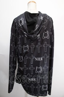 画像2: NieR Clothing / 全面プリントロングパーカー  黒 Y-25-01-16-051-PU-TO-SZ-ZY