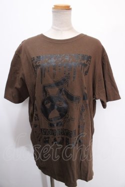 画像1: NieR Clothing / プリント半袖カットソー XL ブラウン Y-25-01-16-054-PU-TO-SZ-ZY