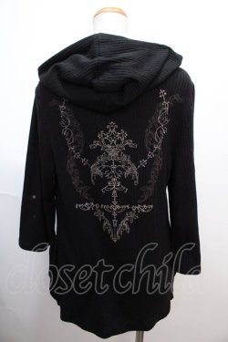 画像2: Rozen Kavalier / バック刺繍フード付きリブカーディガン  黒 Y-25-01-22-105-OO-TO-SZ-ZY