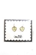 MILK / ハートカラーピアス  クリーム×ゴールド Y-25-02-16-016-ML-AC-SZ-ZY