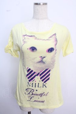 画像1: MILK / Cat Tee  イエロー Y-25-02-18-016-ML-TO-SZ-ZY