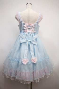 画像2: Angelic Pretty / Lovelyオーガンジージャンパースカート  サックス×ピンク Y-25-02-27-087-AP-OP-SZ-ZY