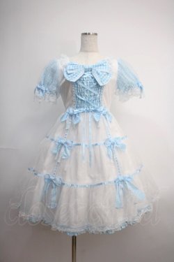 画像1: Angelic Pretty / Puffギンガムワンピース  シロ×サックス Y-25-02-27-092-AP-OP-SZ-ZY