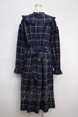 画像2: Maison de minette / Big collar plaid dress  ネイビー Y-25-02-27-129-LO-OP-SZ-ZY