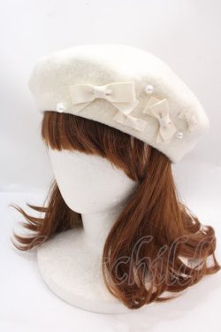 画像1: m petit by misako / ベレー帽 57.5cm 中白 Y-25-02-27-033-LO-AC-SZ-ZY