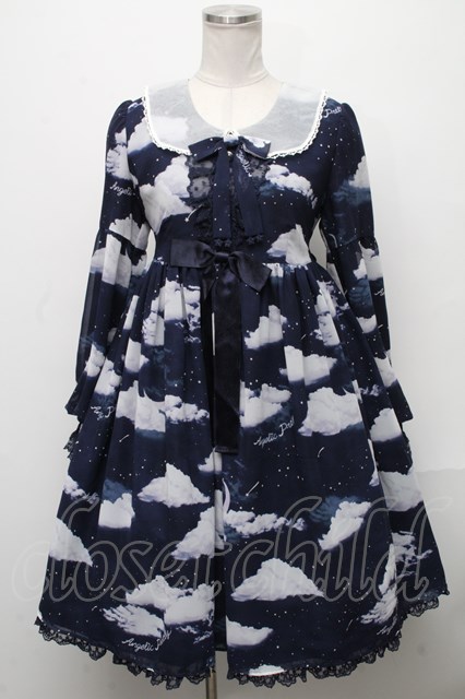 Angelic Pretty / Misty Skyワンピース 紺 S-24-12-01-032-AP-OP-HR-ZS