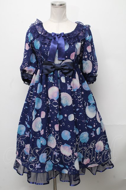 Angelic Pretty / Dream Marineワンピース 紺 S-24-12-01-031-AP-OP-HR-ZS